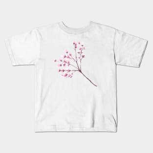 cherry blossom branch watercolour Kids T-Shirt